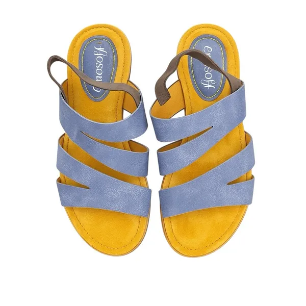 Eurosoft Nadine Blue Comfort Footbed Slingback Modified Sandals Womens Size 8M - Image 3