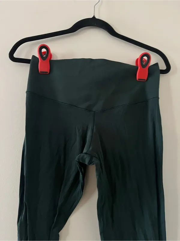 Offline by Aerie Dark Forest Green High Waisted Leggings Large Crossover - Image 2