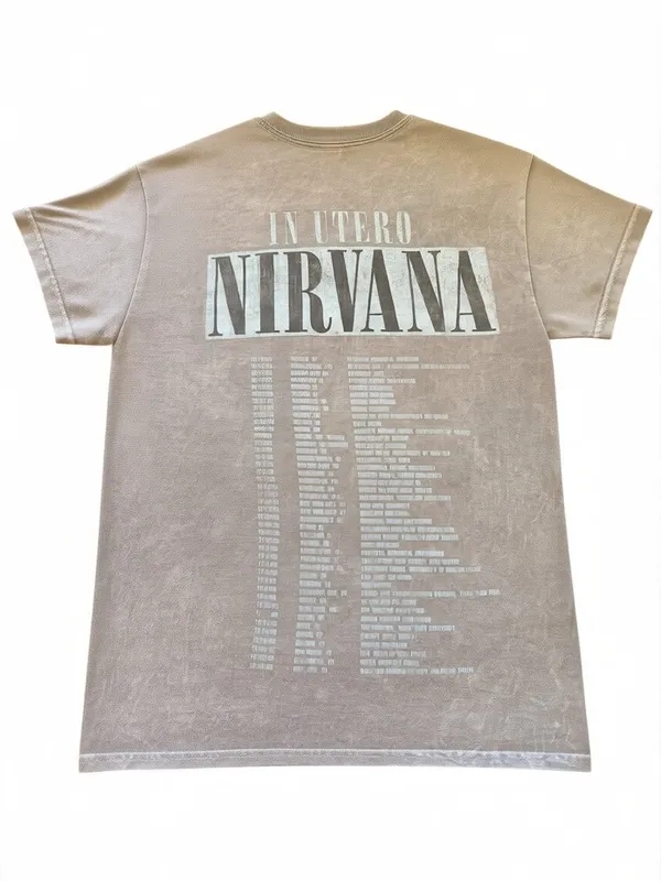 Nirvana In Utero Graphic Tee Size Small Vintage Wash Grunge Band Shirt - Image 2