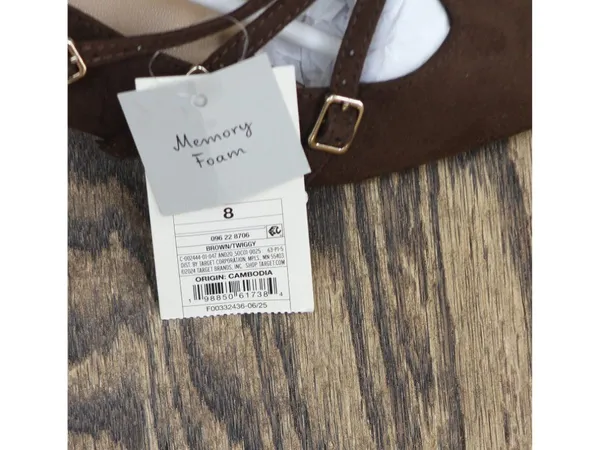 NWT A New Day Womens Twiggy Multi Buckle Mini Heel Flats 94303759 Brown 8M - Image 11