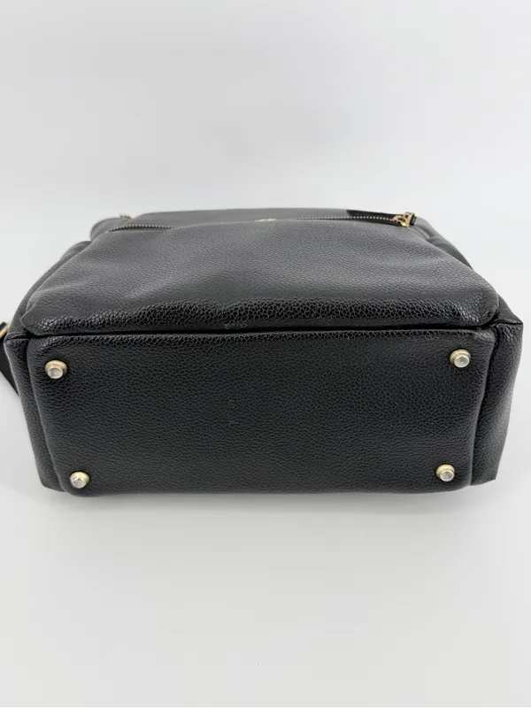 Freshly Picked Classic Diaper Backpack bag Black vegan pebbled leather large - Image 5