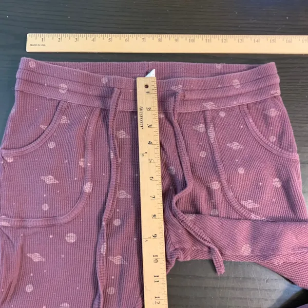 Kate Quinn Women Small Organic Cotton Waffle Knit Joggers Purple Planet Print - Image 5