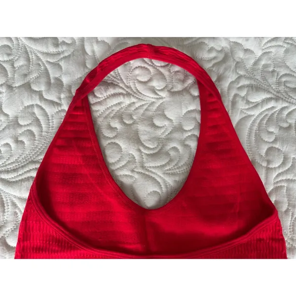Suzette Red Cropped Stretch Halter Neck Tank Top Size 0 Size Small - Image 6