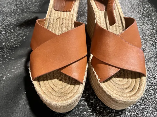Womens 8M Tory Burch Selby wedge espadrille sandal brown/jute-wrapped platform - Image 8