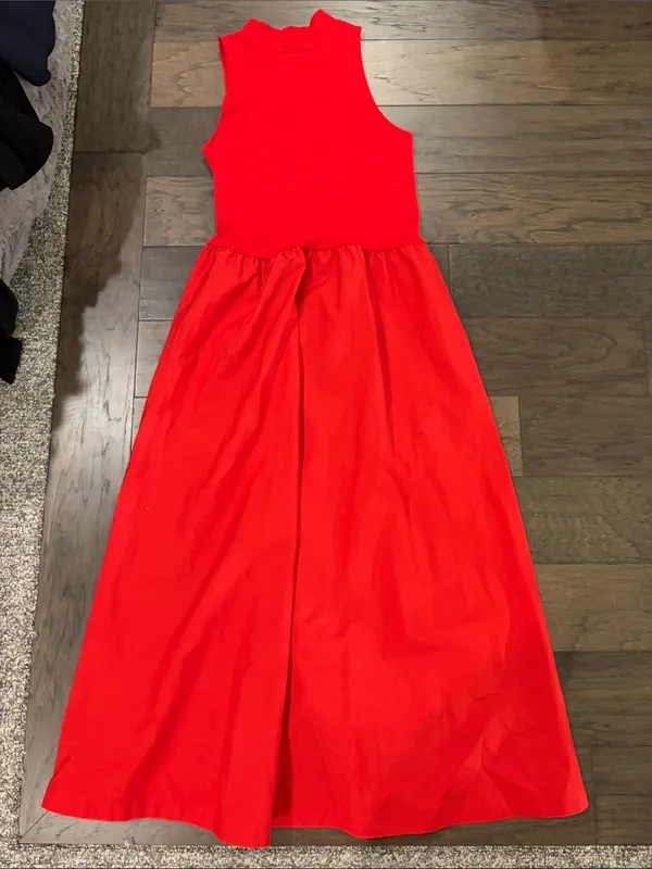 New With Tags A New Day Red Mock Neck Sleeveless Maxi Dress Sz S - Image 4