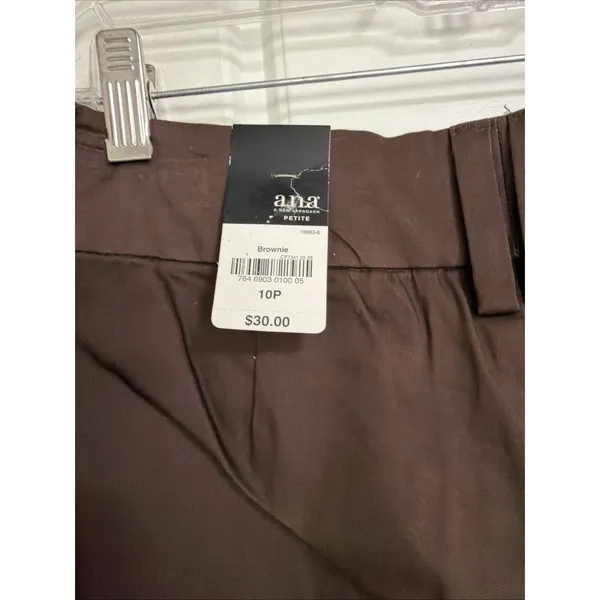 ana A New Approach Brownie Chino Shorts‎ Womens 10P Petite Stretch Buckle NWT - Image 5
