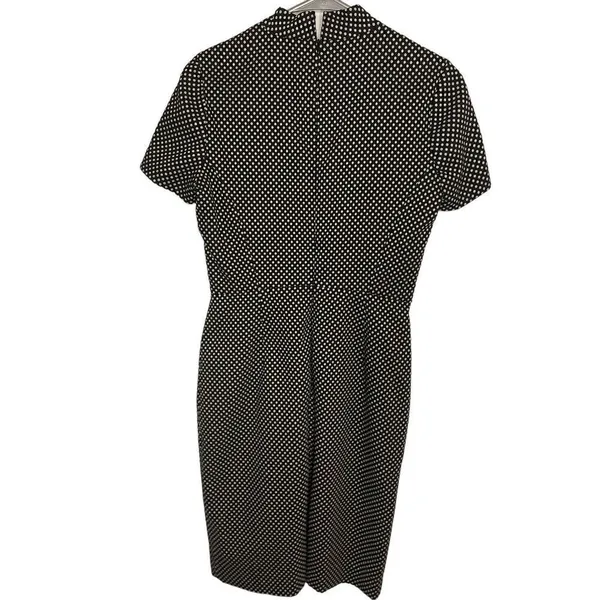 NWT JCrew Mock Neck Jacquered Sheath Dress Black/ Metallic Gold Short Sleeve Siz - Image 2