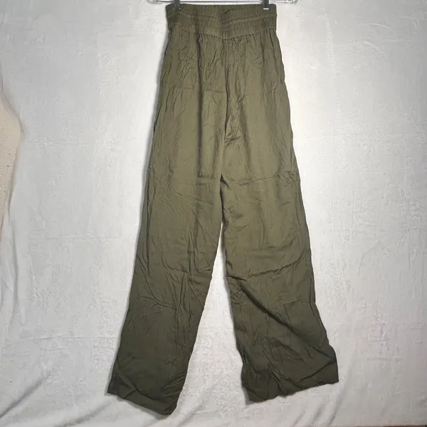 Melrose and Market Olive Green Wide Leg Pants Elastic Waist‎ Drawstring XS - Image 2
