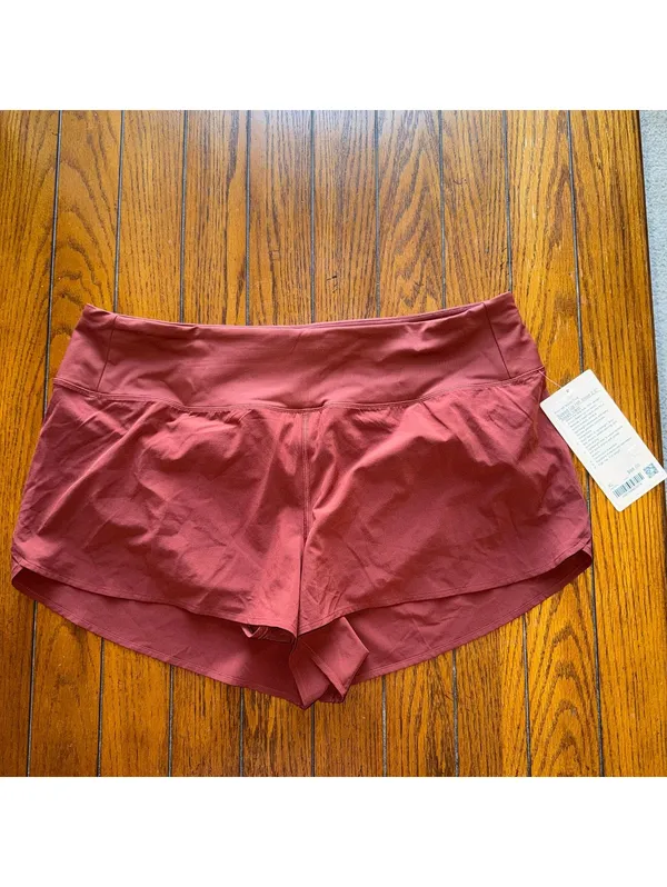 Lululemon Speed Up Short High Rise 2.5” Mesh Vent Cranberry Charm Size XL/12 NWT - Image 2