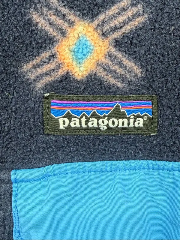 Patagonia Lightweight Synchilla Snap-T Women M Navy Geometric Fleece - Image 9