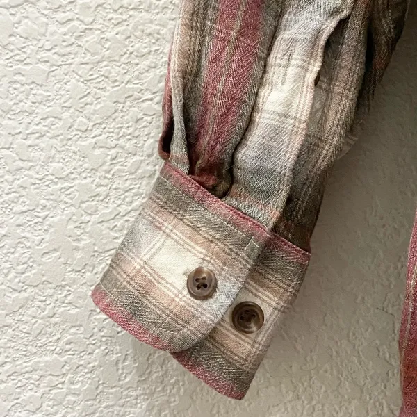 Vintage LAUREN Ralph Lauren Rayon/Wool Blend Plaid Button Down Shirt Size M - Image 5
