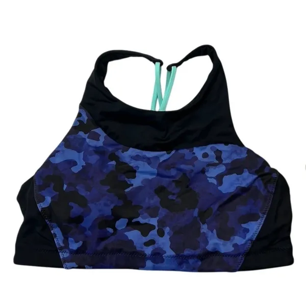 Athleta Women's Camo High Neck Bikini Top Size S‎ Multicolor Athletic NWT - Image 6