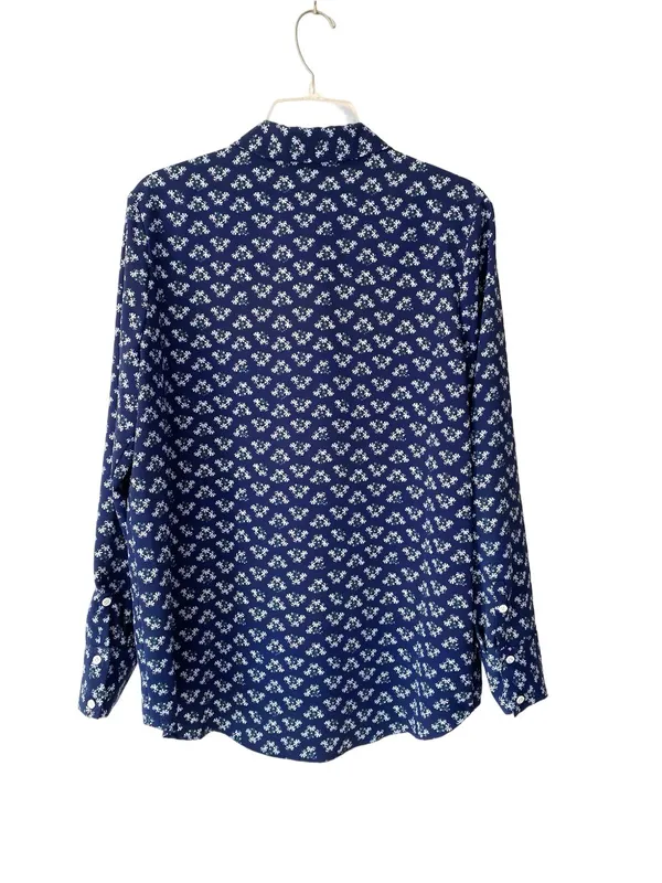 Hill House James Navy Blue Posey Floral Button Down Shirt size medium - Image 3