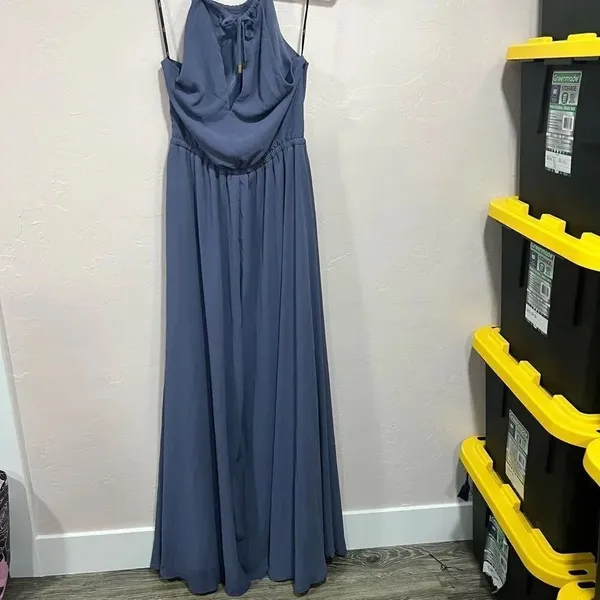 Be Mellow Denim Blue Maxi Dress - Image 2