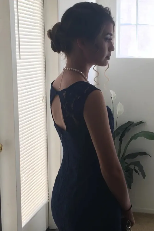 Lulus Rosetta Navy Blue Lace Maxi Dress - Image 3