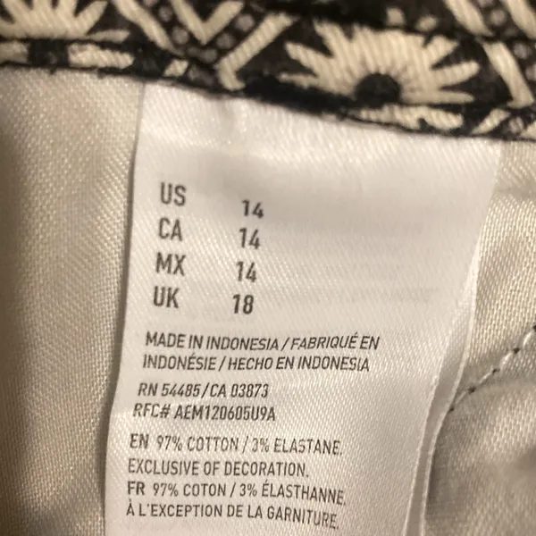 American Eagle Outfitters Stretch Women’s Size 14 Black/White Color - Image 7
