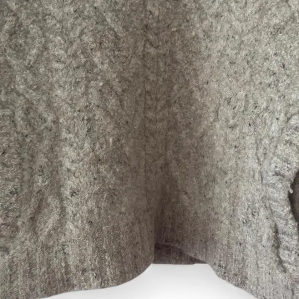 Aran Sweater Market 100% Merino Wool Funnel Neck Pullover Sweater Size L - Image 5