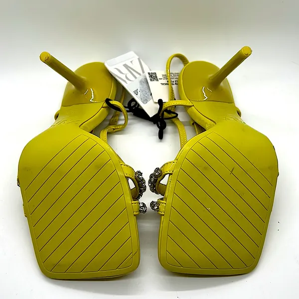Zara Sexy NWT Lime Green Rhinestones High Heel Shoes **EU Sz 36/US Sz 6** 🔥🔥 - Image 4