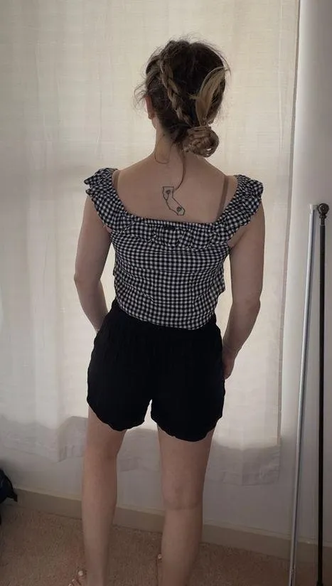 Billabong Peach Kisses Top - Gingham Black/White - XS - Image 12