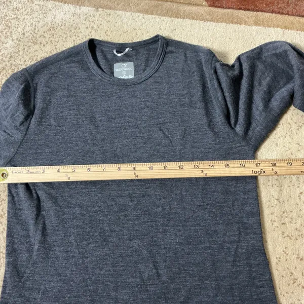 Meriwool Thermal Base Layer Top Womens S Charcoal Grey Merino Wool Long Sleeve - Image 5