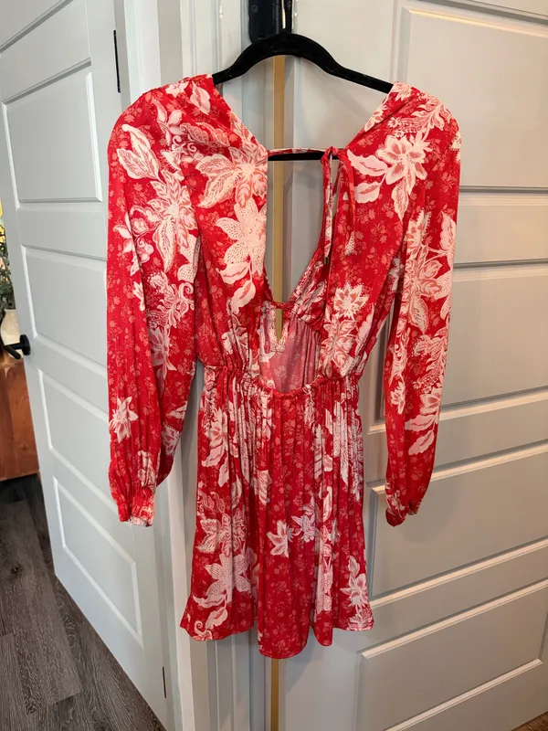 Free People “Soli” Long-sleeve Open-back Mini Dress - Image 4