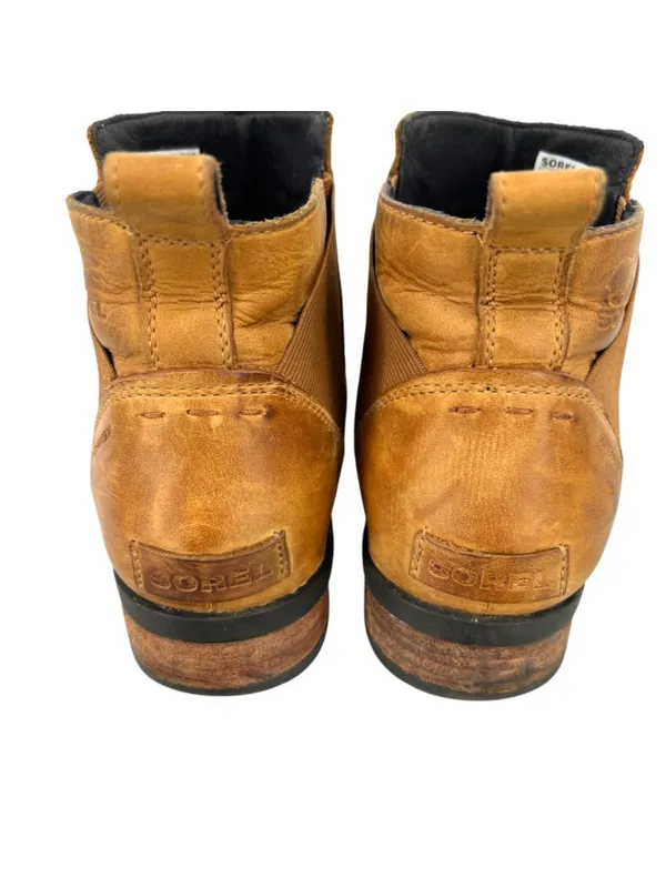 Sorel Tan Leather Chelsea Ankle Boots Size 10.5 Waterproof Rugged Utility - Image 4