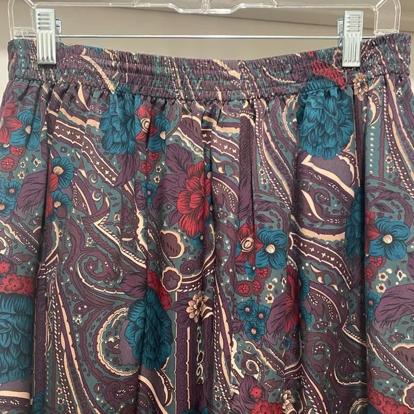 Vintage 1980s/1990s Prophecy By Dark Purple Midi Maxi Floral Skirt M - Image 6