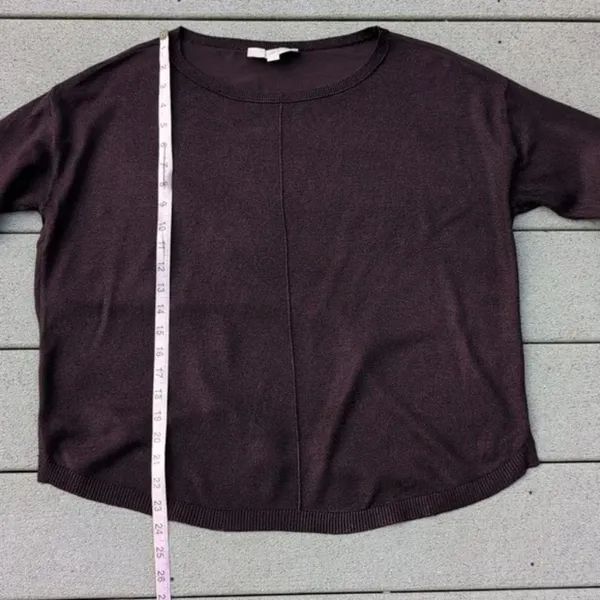LOFT Mixed Media Sweater | Loft Maroon Mixed Media Sweater - Image 9