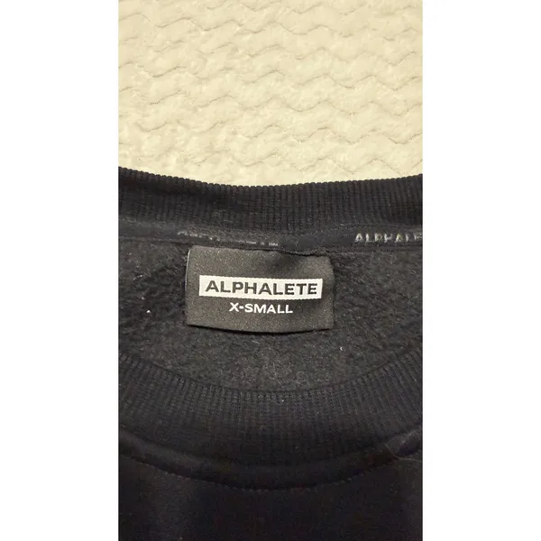 Alphalete Women Black Cropped Sweatshirt Logo Raglan Fleece XS 4707 - Image 5