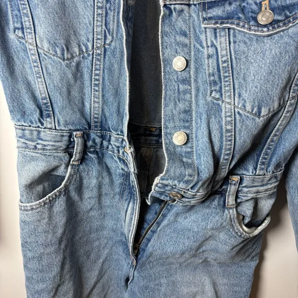 Zara Denim Jumpsuit Size M - Image 2
