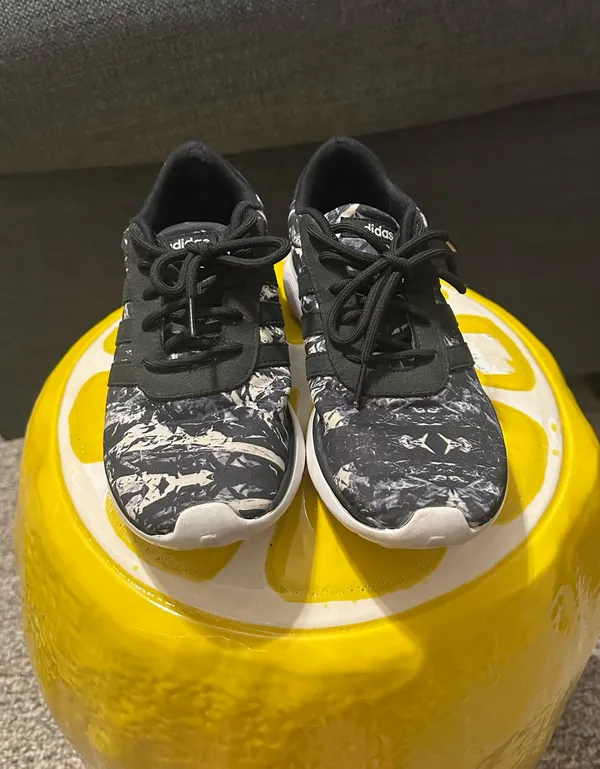 Black and White Adidas Sneakers - Image 2