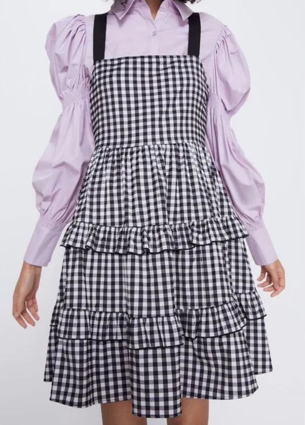 Nwt- Zara Gingham Baby Doll Dress - Image 2