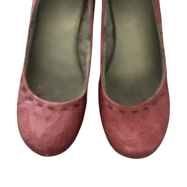 BC Women's Size 8 Red Textured Leather Grunge‎ Steam Punk Cone Heels - Image 8