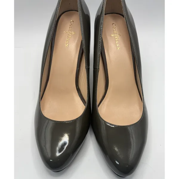 Cole Haan Nike Air Patent Leather Pumps Olive Green Taupe Heels D39704 Size 8B - Image 4