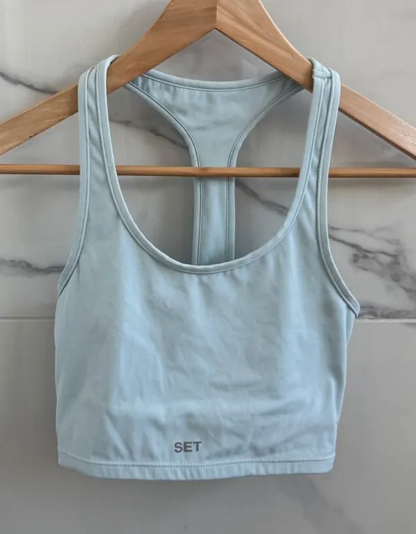 SET Active Sportbody baby blue racerback sports bra crop top - size XS -no flaws - Image 3