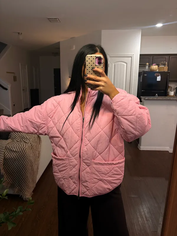 PINK QUILTED PUFFER JACKET - Image 4
