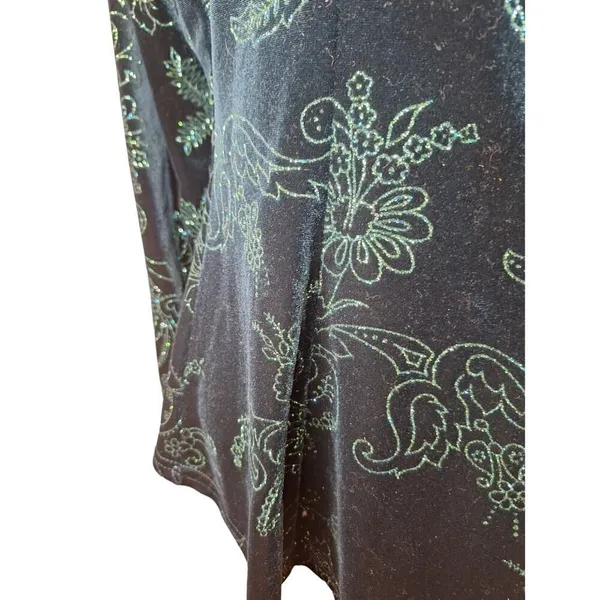 R&M Richards Womens Size 6 Petite Velvet Suit Jacket Deep Teal Green Embellished - Image 5