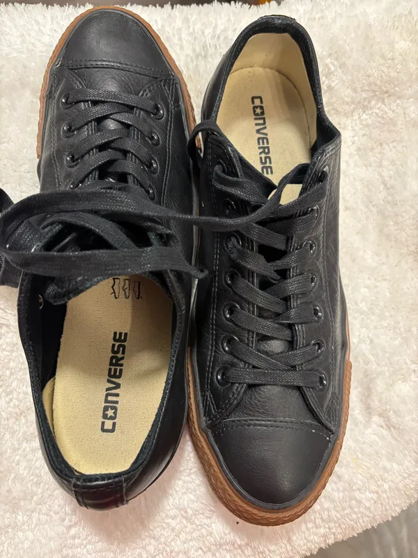 Black leather Converse Sneakers Sz.Men - Image 10