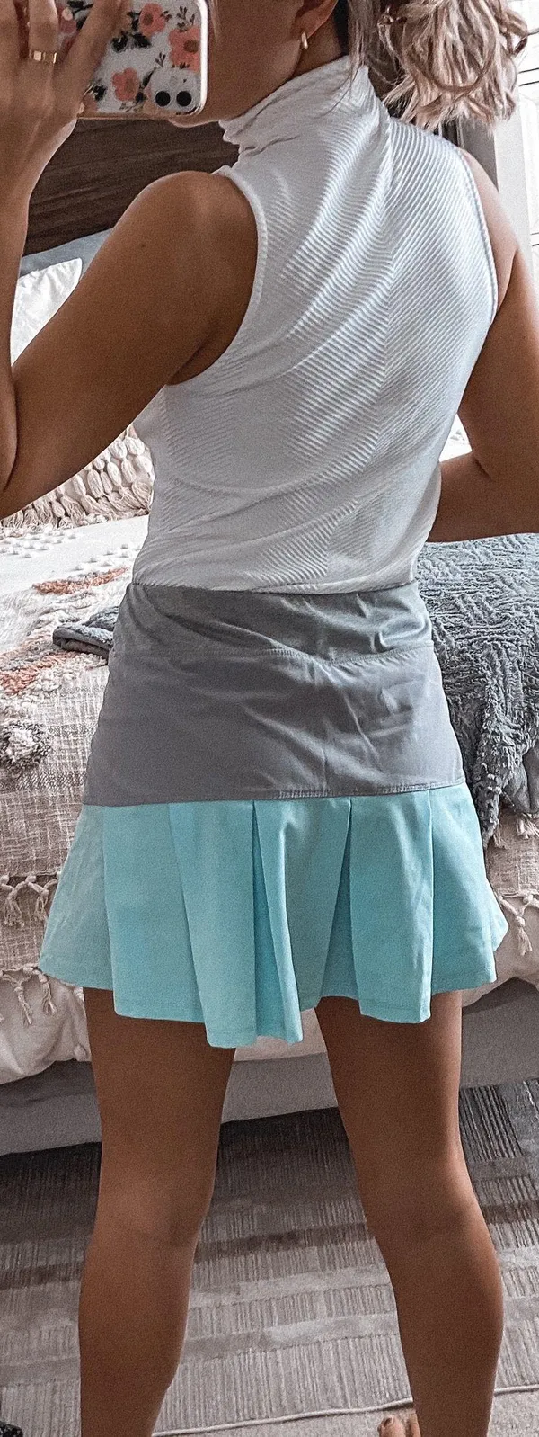 Grey And Blue Tennis Skirt - Image 3