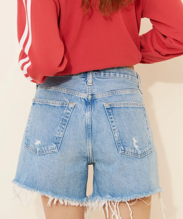 AGOLDE Parker Long Cut-Off Shorts Denim - Image 2