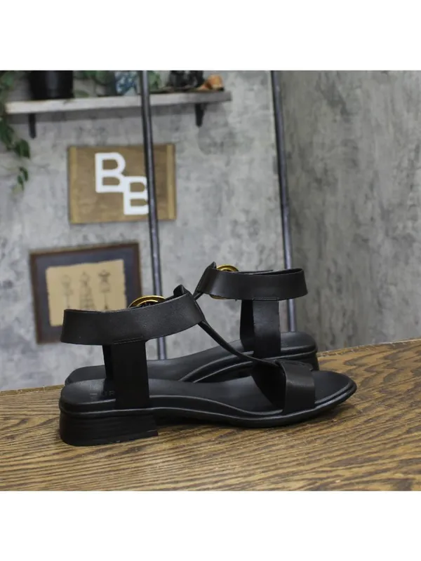 NWT Naturalizer Brandy Flat Sandal Buckle T-Strap J3367L1 Black Leather 9M - Image 13