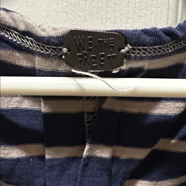 We The Free Navy and Gray Striped Tank Top - Image 2