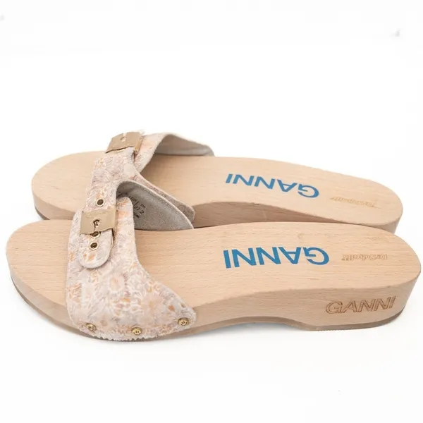 Ganni X Scholl Pescura Heel‎ Wooden Clogs - Image 8