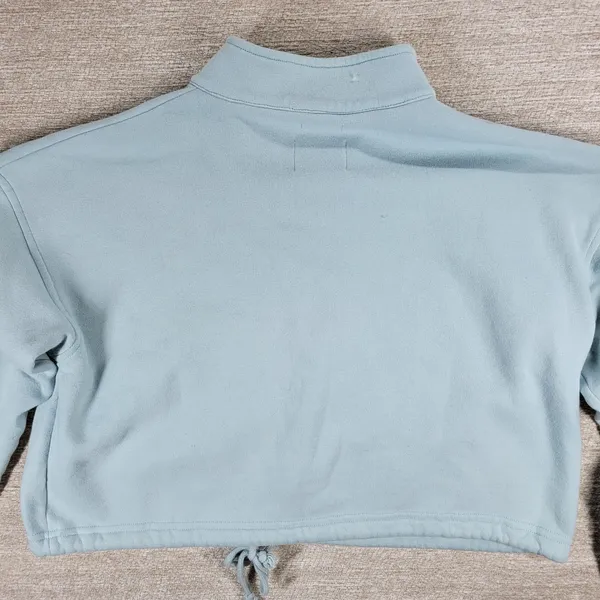American Eagle Ahh Mazingly Soft Hoodie XS Blue Cropped Fleece Quarter Zip - Image 12