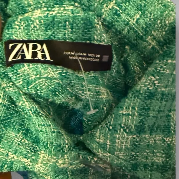 Zara Green Jacket with Raw Hems‎ - Image 5