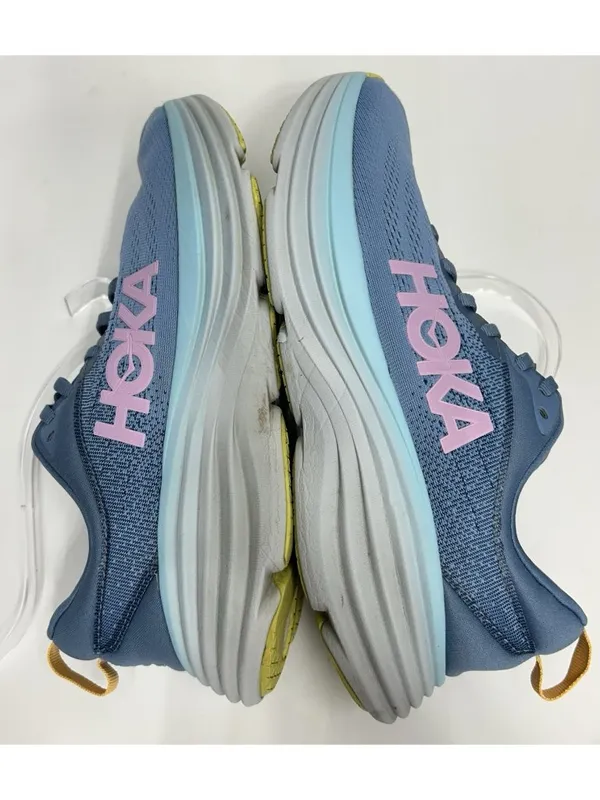 HOKA One One Bondi 8 Women’s SIZE 9 B Shadow Dusk Blue Pink Running Shoes NICE - Image 9