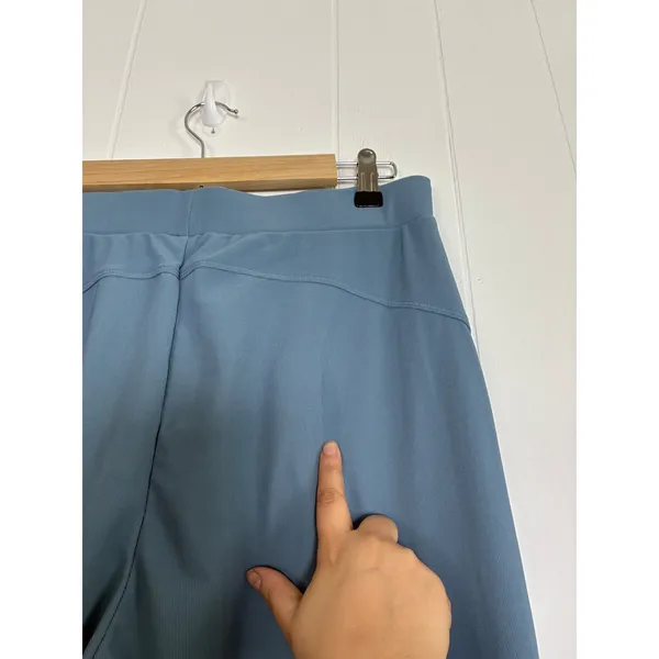 NWT‎ Halara Dusty Blue Wide Leg Pleated High Waisted Pockets Ribbed Trousers L - Image 3