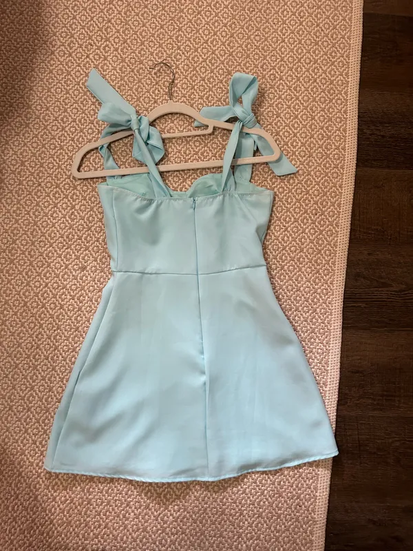 Lucy in the Sky Mini Dress Aqua - Image 3