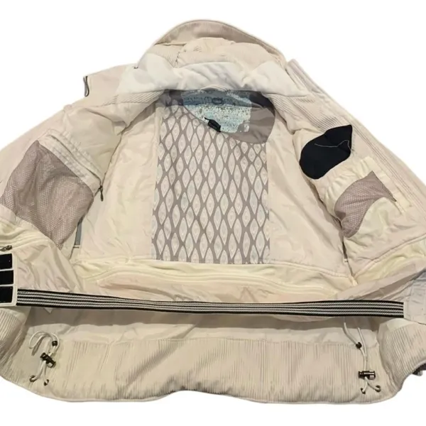​Obermeyer Cloud 9 Cream Corduroy Ski Jacket Womens‎ 6 Asymmetrical Moto Y2K Vtg - Image 6