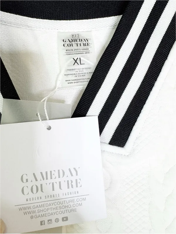 NWT Gameday Couture Wake Forest Demon Deacons Cable Knit Varsity Jacket White XL - Image 8